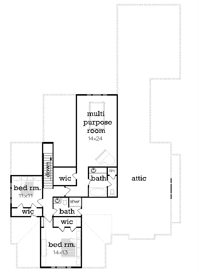 Upper level floor plan